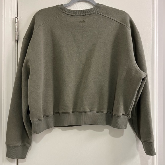 Nuuds Cropped Crewneck Sweatshirt in Olive Size XS - Picture 9 of 14